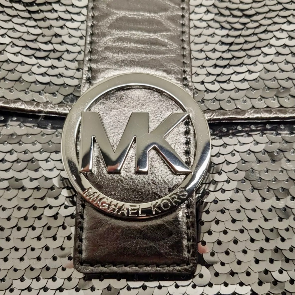 MICHAEL KORS Gunmetal/Dark Silver Sequin Purse - Picture 7 of 13